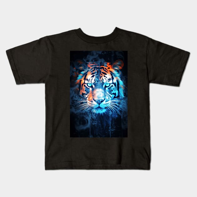 Cosmic Tiger Kids T-Shirt by Durro